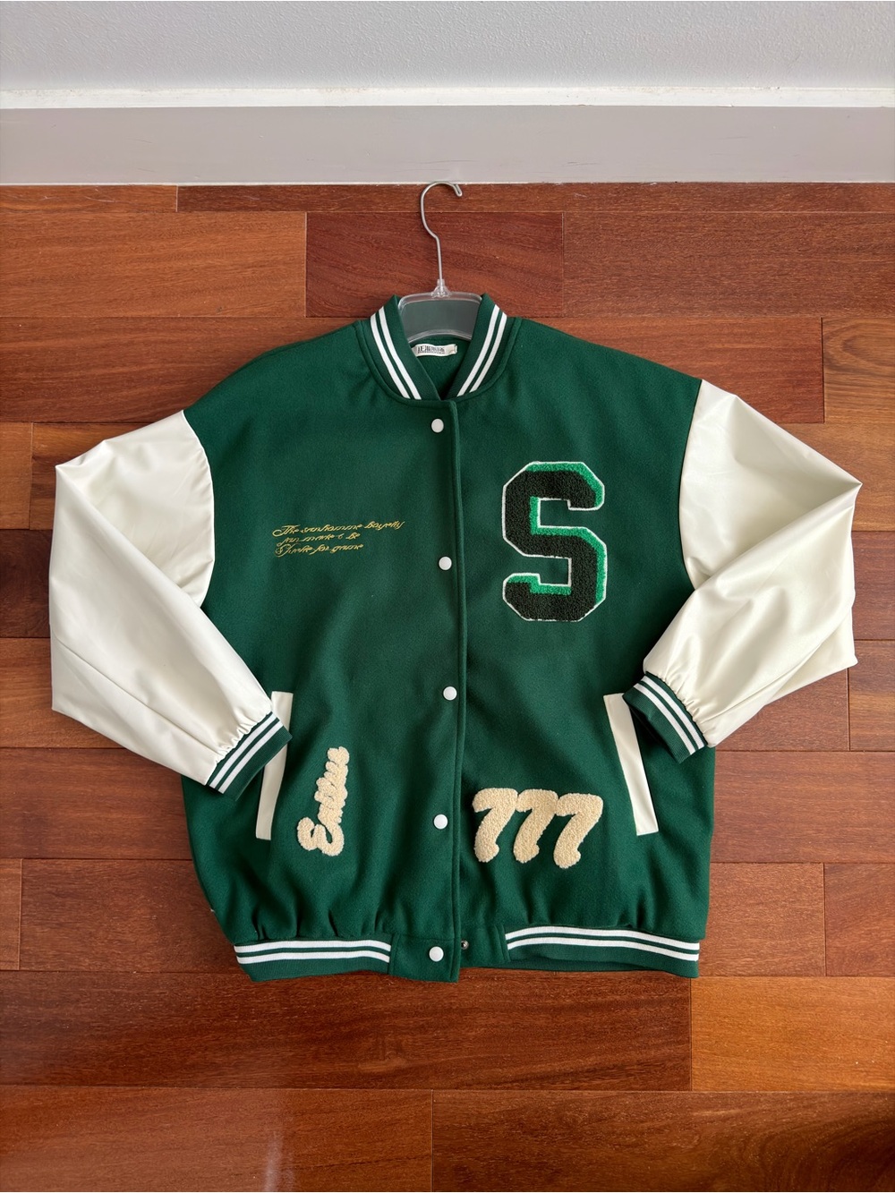 Green & Cream Varsity Jacket
